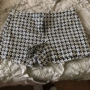Loft black& white shorts. Size 14